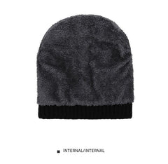 Stylish black winter beanie and neck warmer