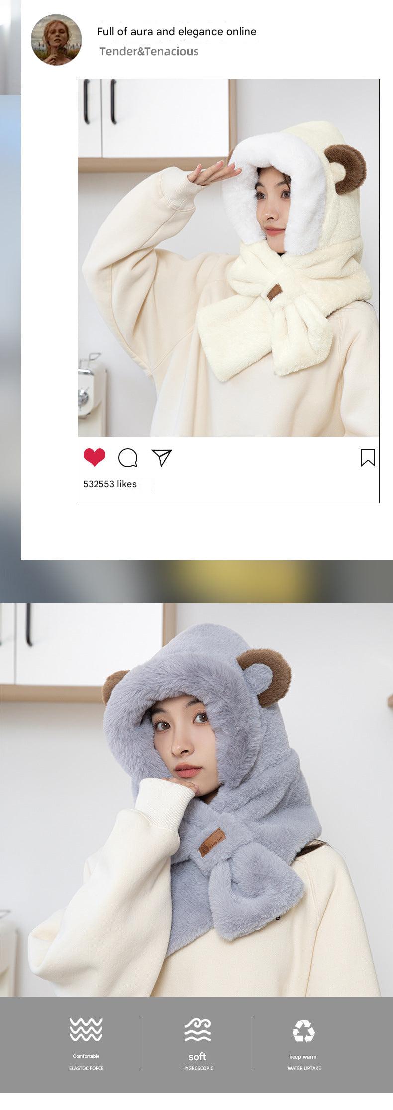 Warm rabbit hair winter hat for children
