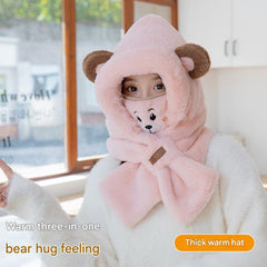 Cozy bear scarf and mask combo for kids