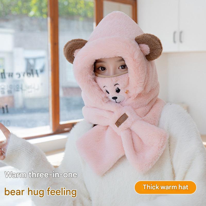 Cozy bear scarf and mask combo for kids