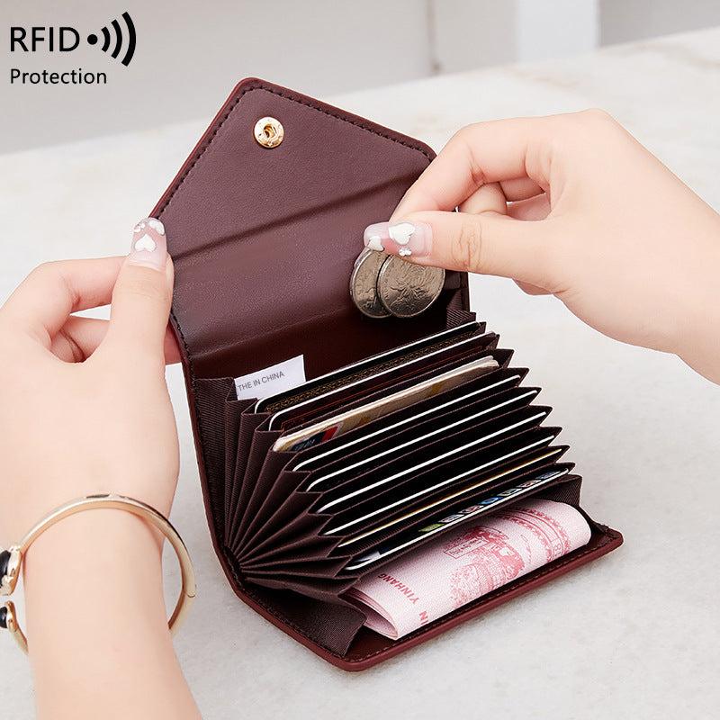 Peacock blue RFID blocking card holder