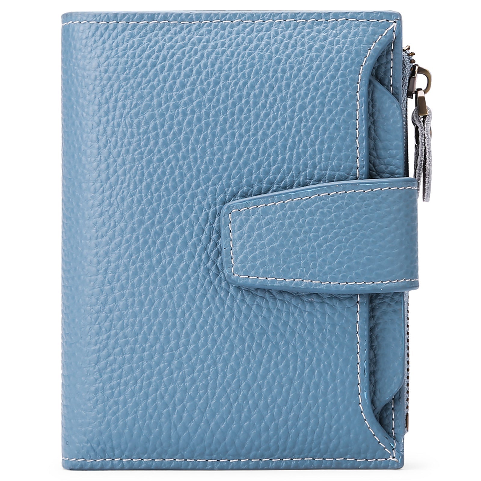 Caramel leather wallet showcased with a gift box