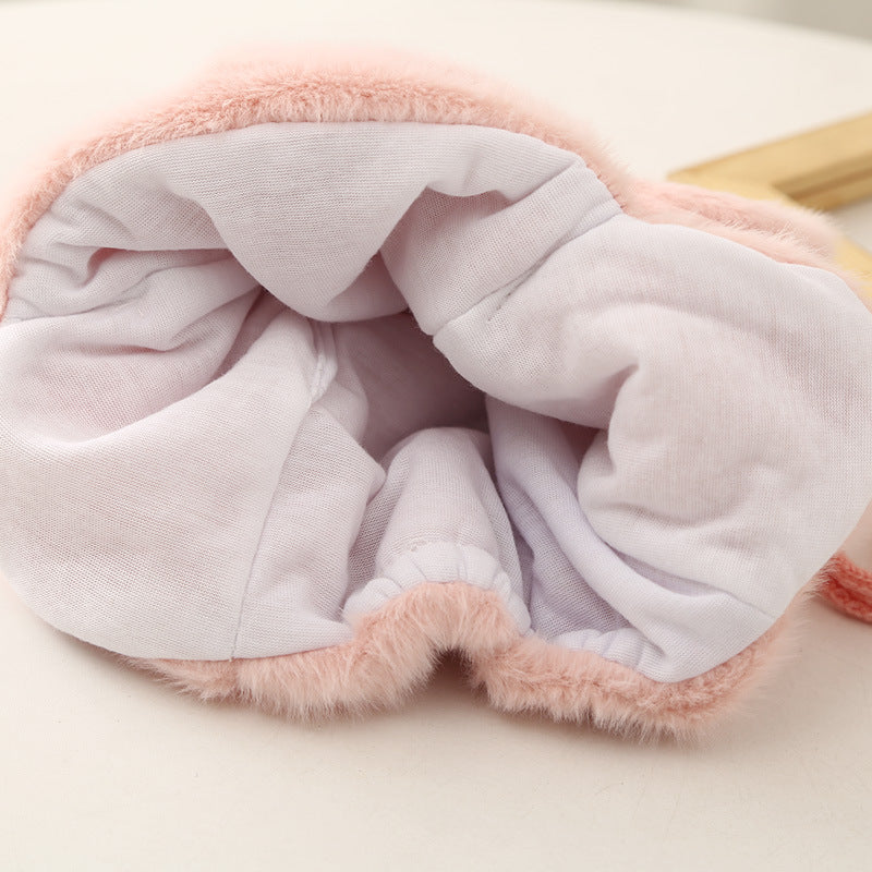Cozy Plush Baby Hat in pink colour