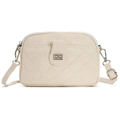 Close-up view of quilted details on the bag