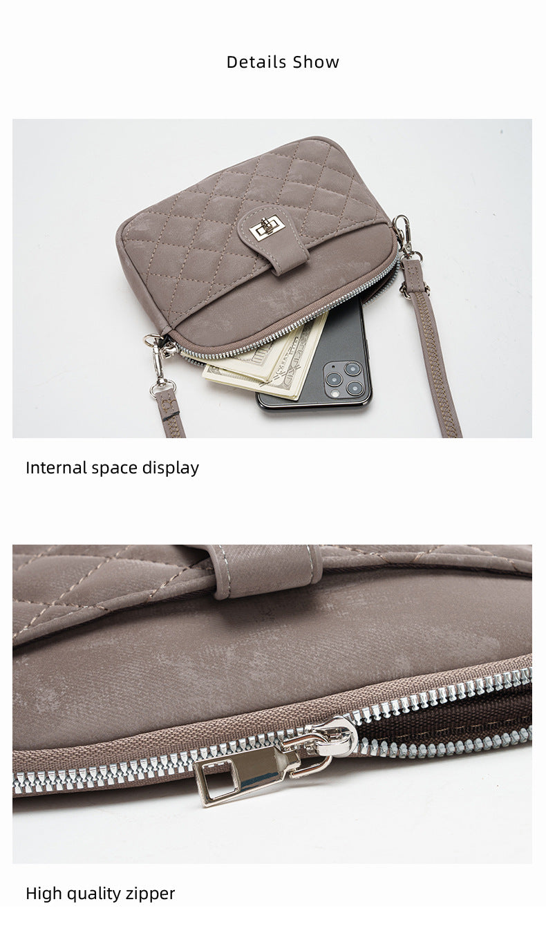 Image of stylish women's phone crossbody bag in black