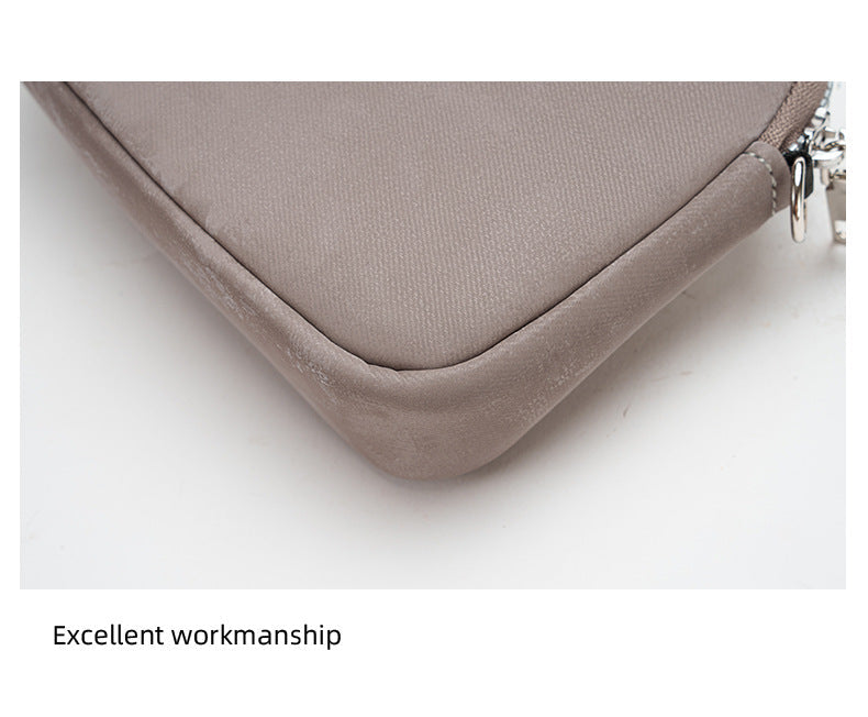 Close-up view of quilted details on the bag