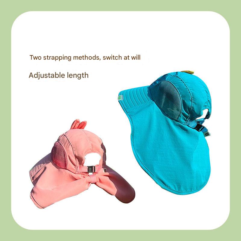 Pink bunny kids' summer hat for outdoor activities