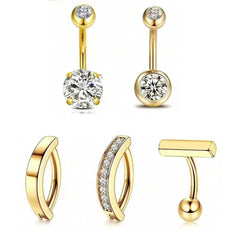 Stylish stainless steel navel ring set image 1