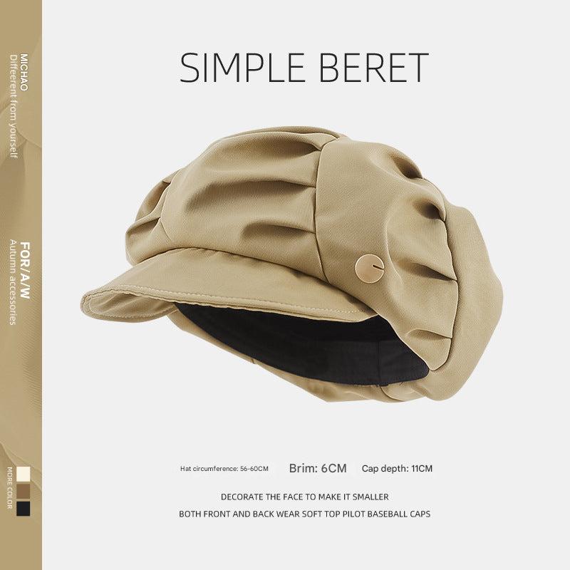 Polyester beret hat for women
