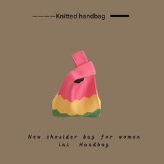 Spacious interior of the knitted tote bag