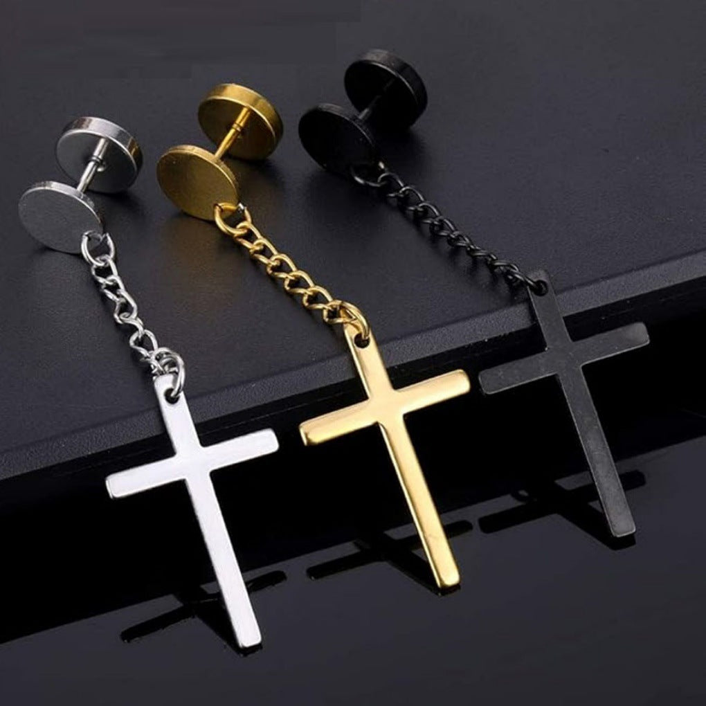 Trendy Cross Drop Earrings from the Set