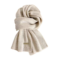 Warm knitted scarf for couples in beige colour