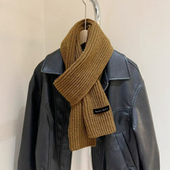 Warm knitted scarf for couples in beige colour