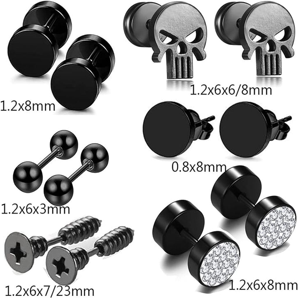 Stylish men's ear clips in black image 3