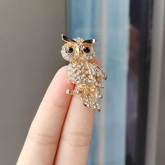 Gold Owl Brooch Displaying Elegance