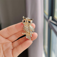 Owl Brooch on Fabric Display