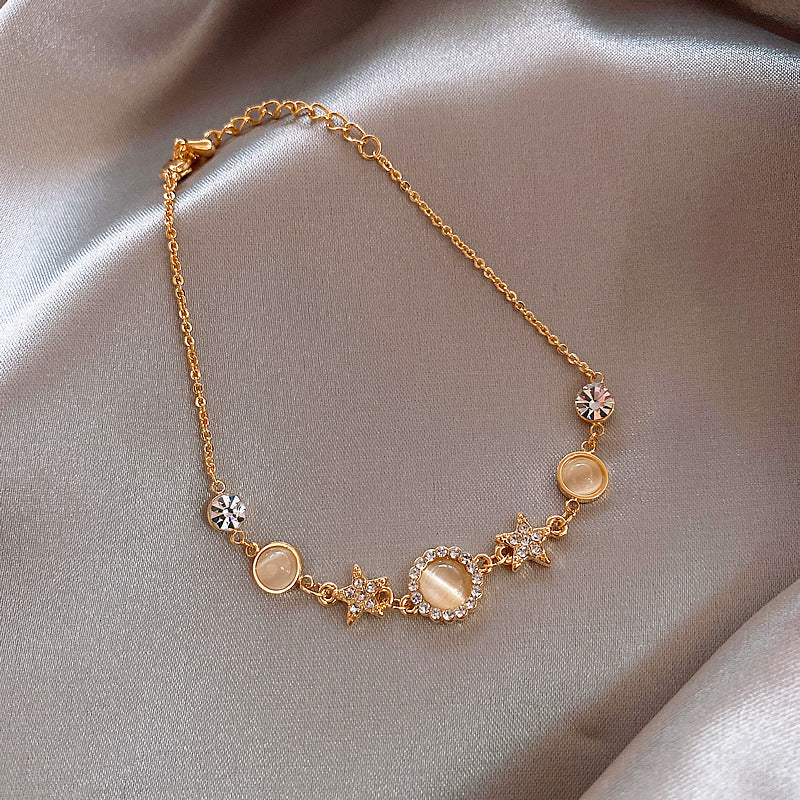 Cat Eye Stone Bracelet worn on wrist