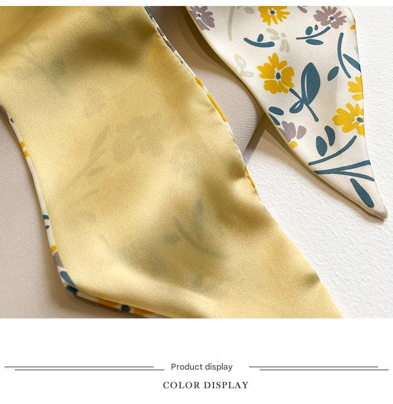 yellow scarf paired with summer outfit