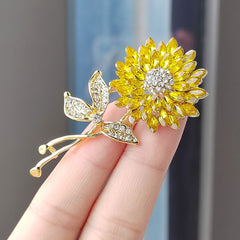 Colourful Wheat Ears Brooch with Crystals