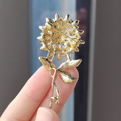 Close-up Image of Crystal Wheat Ears Brooch