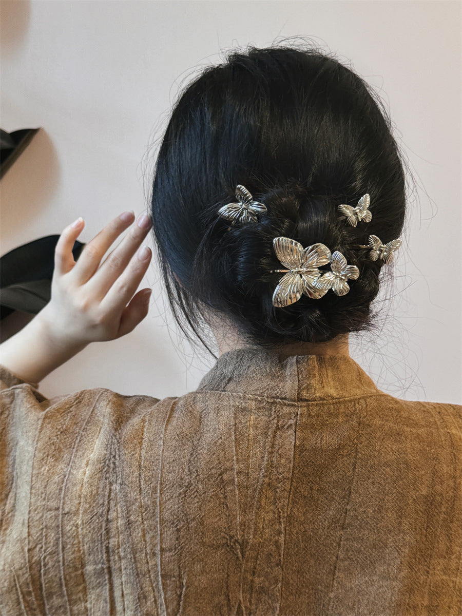 Silver Butterfly Hair Clip with Unique Design