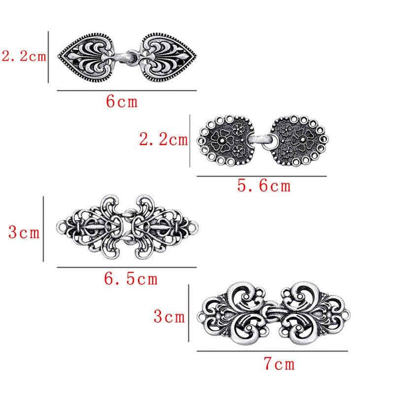Elegant vintage women's floral scarf clip in antique silver