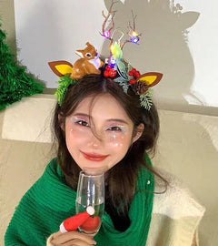 Light-Up Reindeer Antler Headband image 1