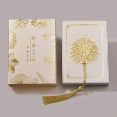 Elegant metal bookmark with intricate designs