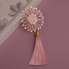 Intricate designs of a metal bookmark