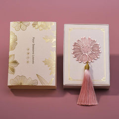 Elegant metal bookmark with intricate designs