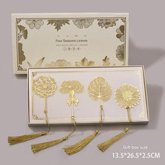 Elegant metal bookmark with intricate designs