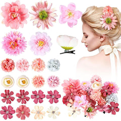 bridesmaid hairstyle with floral hair clips